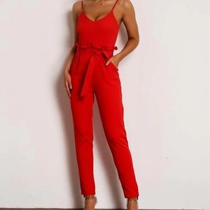 Super cute red jumpsuit